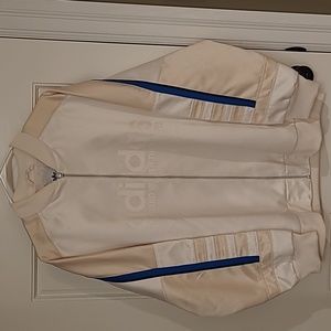 Adidas,  sz L women's cream oversized zip up jacket